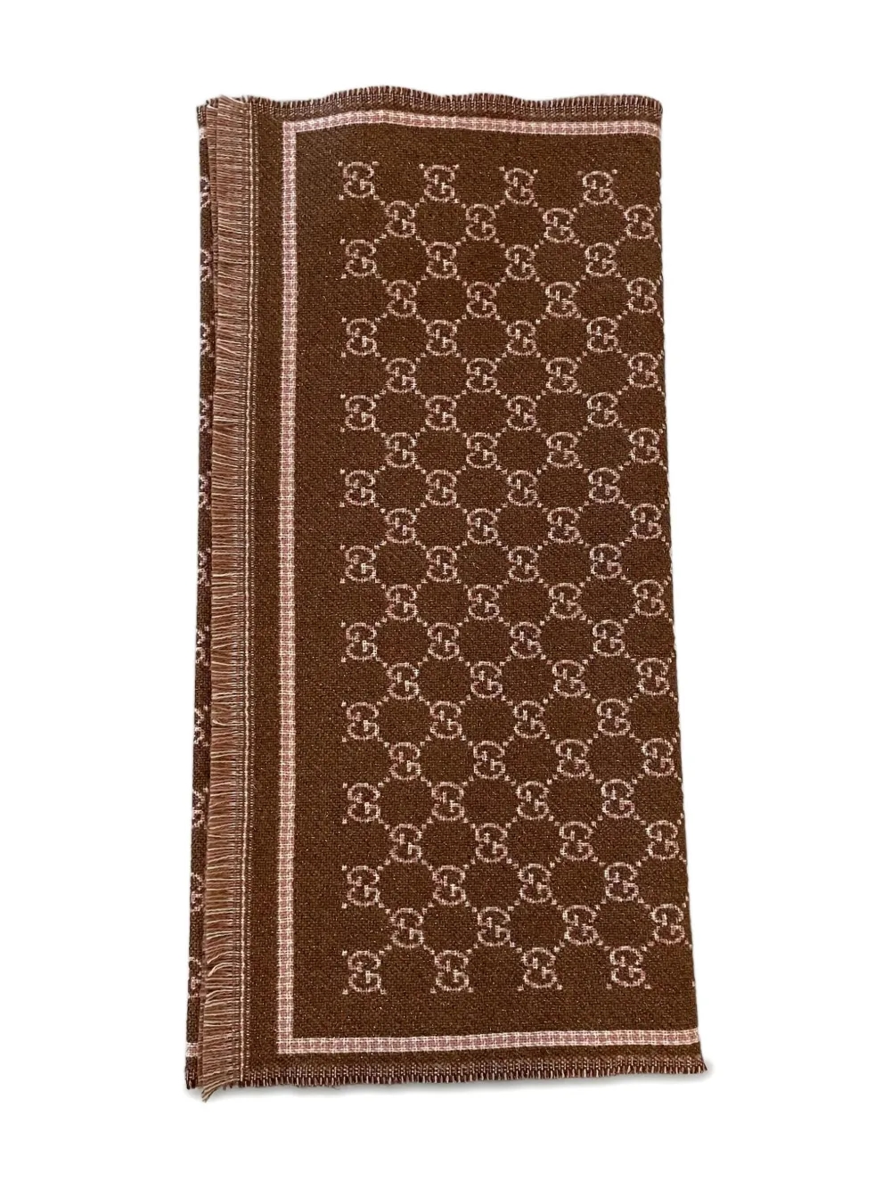 Gucci scarf with GG pattern in beige canvas tone